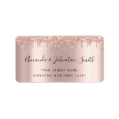 Étiquette RSVP Nouveau Mariage d'adresse Drivers Rose Partie (Devant)