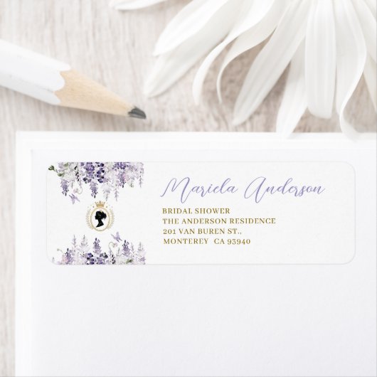 Étiquette Ruban à nœud élégant aquarelle shower bébé (En situation)