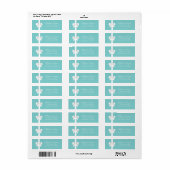 Étiquette Ruban Blanc Bleu Canard Élégant (Feuille entière)