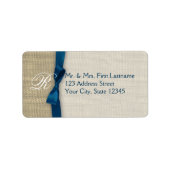 Étiquette Ruban bleu marine Burlap (Devant)