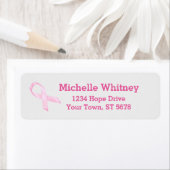 Étiquette Ruban Cancer du sein rose (En situation)