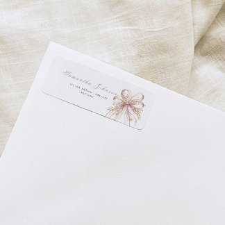 Étiquette Ruban coquette violet Adresse de retour pour baby