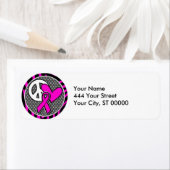 Étiquette ruban de conscience rose de l'amour de la paix (En situation)