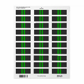 Étiquette Ruban de course électrique vert carbone (Feuille entière)