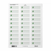Étiquette Ruban de sensibilisation au vert avec papillon (Feuille entière)