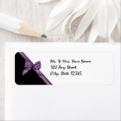 Étiquette Ruban en satin noir et violet (En situation)