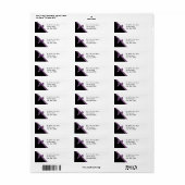 Étiquette Ruban en satin noir et violet (Feuille entière)