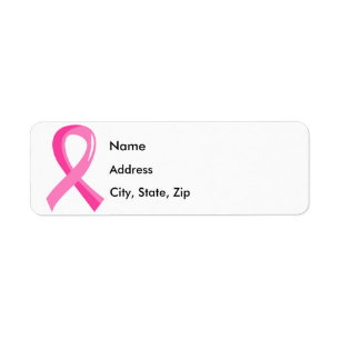 Étiquette Ruban rose 3 de cancer du sein