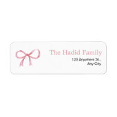 Étiquette Ruban rose aquarelle  (Devant)