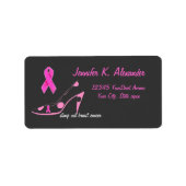 Étiquette Ruban rose avec chaussure à points de polka (Devant)