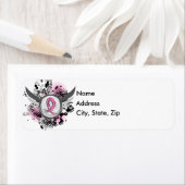 Étiquette Ruban Rose Et Ailes Cancer Du Sein (En situation)