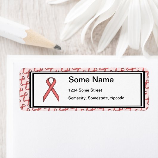 Étiquette Ruban rose standard (En situation)