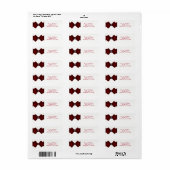 Étiquette Ruban rouge et diamants Glam Bling Invitation (Feuille entière)