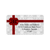 Étiquette Ruban rouge Présente Bow (Devant)