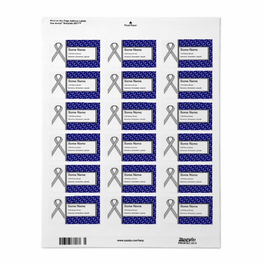 Étiquette Ruban standard gris par Kenneth Yoncich (Feuille entière)