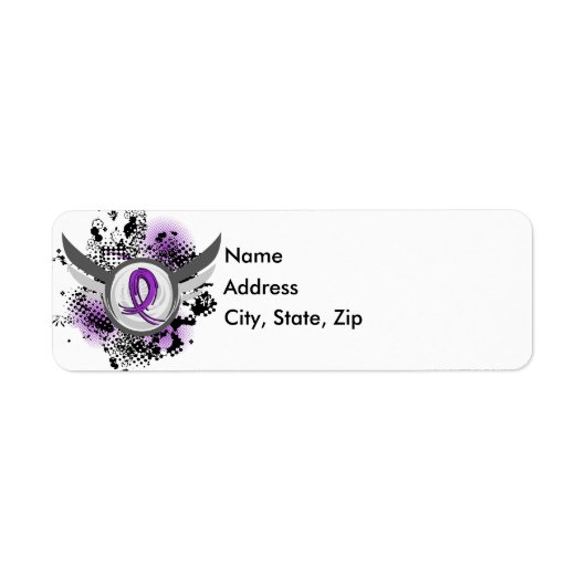 Étiquette Ruban Violet Et Épilepsie Des Ailes (Devant)