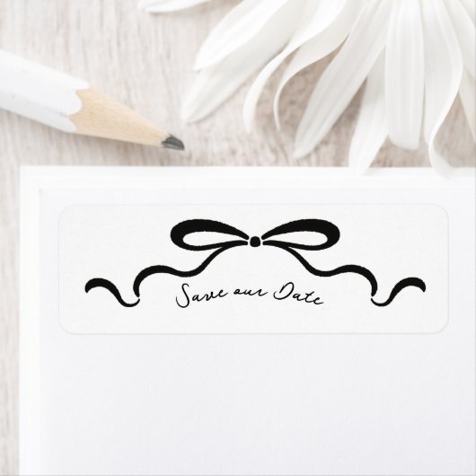 Étiquette Rubans encastrés et bow (En situation)