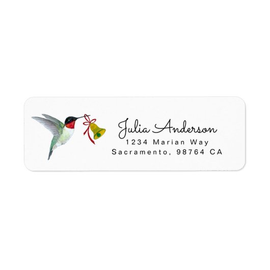 Étiquette Ruby-throated Hummingbird return address Label (Devant)