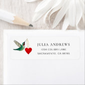 Étiquette Ruby-throated Hummingbird Return Address Label (En situation)