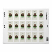 Étiquette Ruche et abeilles sur feuilles vertes (Feuille entière)