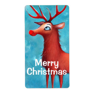 Étiquette Rudolph, renne à nez rouge