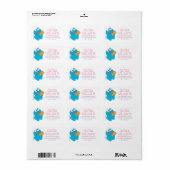 Étiquette Rue Sésame | Bébé Anniversaire - Cookie Monster (Feuille entière)