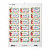 Étiquette Rue Sésame | Elmo - Anniversaire Arc-en-ciel (Feuille entière)