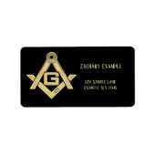 Étiquette Ruée d'or masonique (Devant)