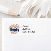 Étiquette Rugby Word Cloud (En situation)