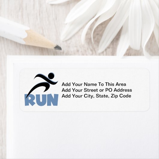 Étiquette RUN bleu (En situation)