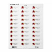 Étiquette Russe Blush Bourgogne Floral Return Adresse (Feuille entière)