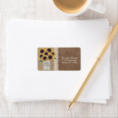 Étiquette Russe Burlap Tournesol Pays Mason Jar Mariage (En situation)