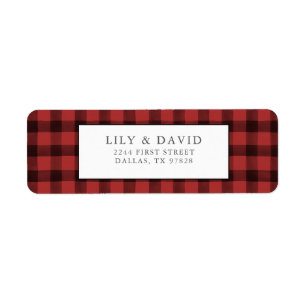 Étiquette Russe Cabine Ferme Rouge Noir Chèque Plaid