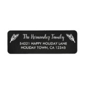 Étiquette Russe Chalkboard Winter Holiday Pine Adresse (Devant)