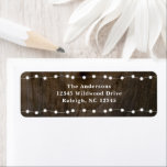 Étiquette Russe Christmas Lights Holiday Card Adresse<br><div class="desc">Étiquette de adresse de la carte de vacances Rustic Christmas Lights. Cliquez sur le bouton Personnaliser pour customiser cette conception avec vos détails.</div>