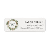 Étiquette Russe Cotton Pine Cone Monigram Adresse de Noël (Devant)