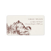 Étiquette Russe Rust Pine Woods Mountain Sketch Adresse (Devant)