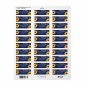 Étiquette Russe Tournesol Mason Jar éclaire Mariage de marin (Feuille entière)