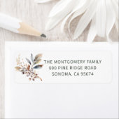 Étiquette Russe Winter Berries Christmas Return Adresse (En situation)