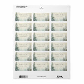 Étiquette Russe Winter Pine Forest Woodland Mariage Adresse (Feuille entière)