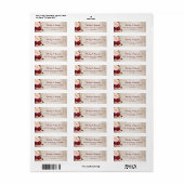 Étiquette Russe Woodgrain Look Burgundy Blush Floral (Feuille entière)