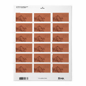 Étiquette Rust Orange Pine Woods Mountain Sketch Adresse (Feuille entière)
