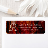 Étiquette Rustic Abstrait Gold Monogramme Adresse de retour (En situation)