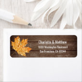 Étiquette Rustic Barn Orange Mariage Feuille Adresse de reto (En situation)
