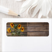 Étiquette Rustic Barn Wood Sunflower (En situation)