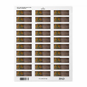 Étiquette Rustic Barn Wood Sunflower (Feuille entière)