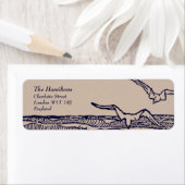 Étiquette Rustic Beach Wedding Adresse de retour Label (En situation)