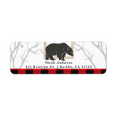 Étiquette Rustic Bear & Red Plaid Woods Invitation de la fêt (Devant)
