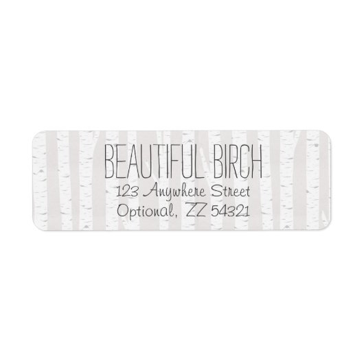 Étiquette Rustic Birch Wood Trees Trunks Adresse de retour (Devant)