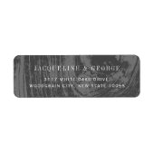 Étiquette Rustic Black Wood Grain Winter Wedding Adresse (Devant)